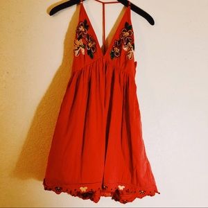 Free People orange / red tank dress